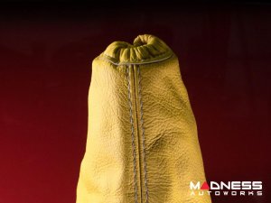 FIAT 500 eBrake Boot - Black Italy - Yellow Leather w/ White Stitching